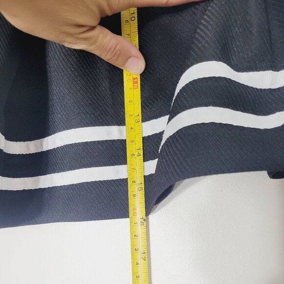 Divided Women Black White Bottom Striped School Tennis Flared Mini Skirt Size 10 - Picture 8 of 10
